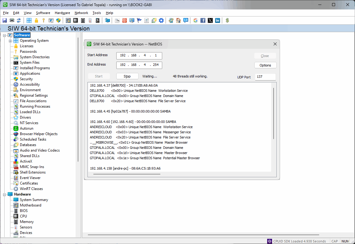 SIW | Network Tools: Hosts Scan