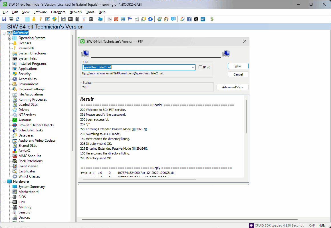 SIW | Network Tools: FTP, HTTP, SMTP and WHOIS Requests