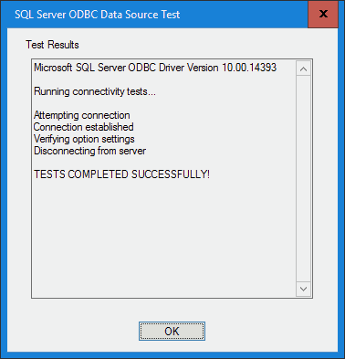 Microsoft SQL Server ODBC configuration